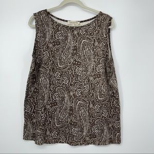 JONES NEW YORK COTTON ABSTRACT DESIGN TANK TOP 1X